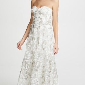 Marchesa Notte 3D Embroidered Gown